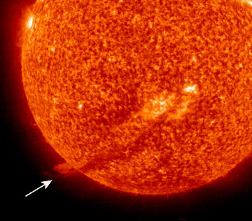 Erupción solar el 25 de febrero de 2010
