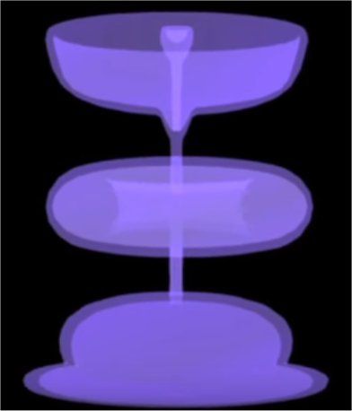 Representación en 3D de una formación de plasma muy energético, representado en los petroglifos con el "stickman"