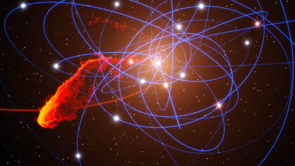 Nube de plasma en las cercanías de un supuesto agujero negro